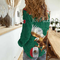 Personalized Viva Mexico Football Women Casual Shirt Mexican Eagle Mascot with Sporty Style