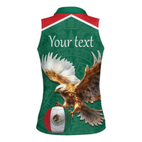 Personalized Viva Mexico Football Women Sleeveless Polo Shirt Mexican Eagle Mascot with Sporty Style
