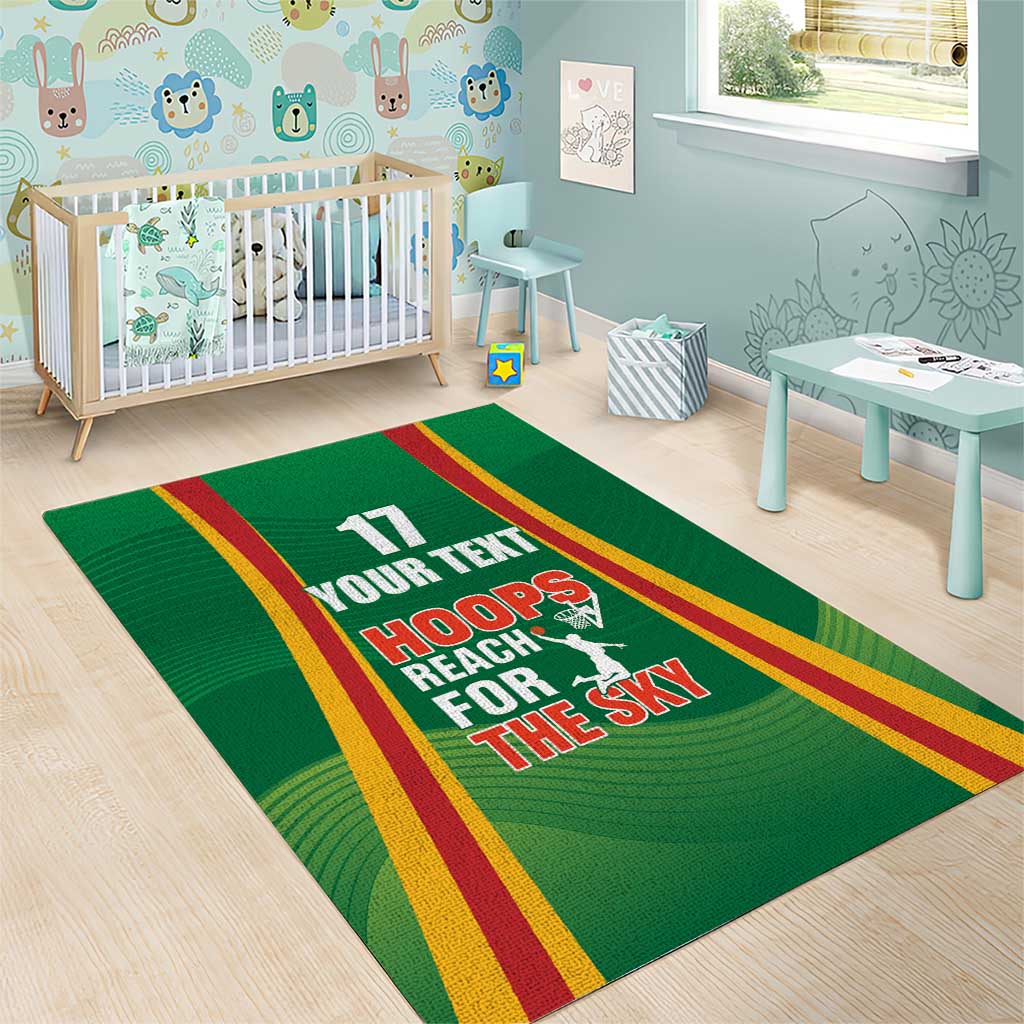 Custom Lithuania Basketball Area Rug Hoops Reach For the Sky