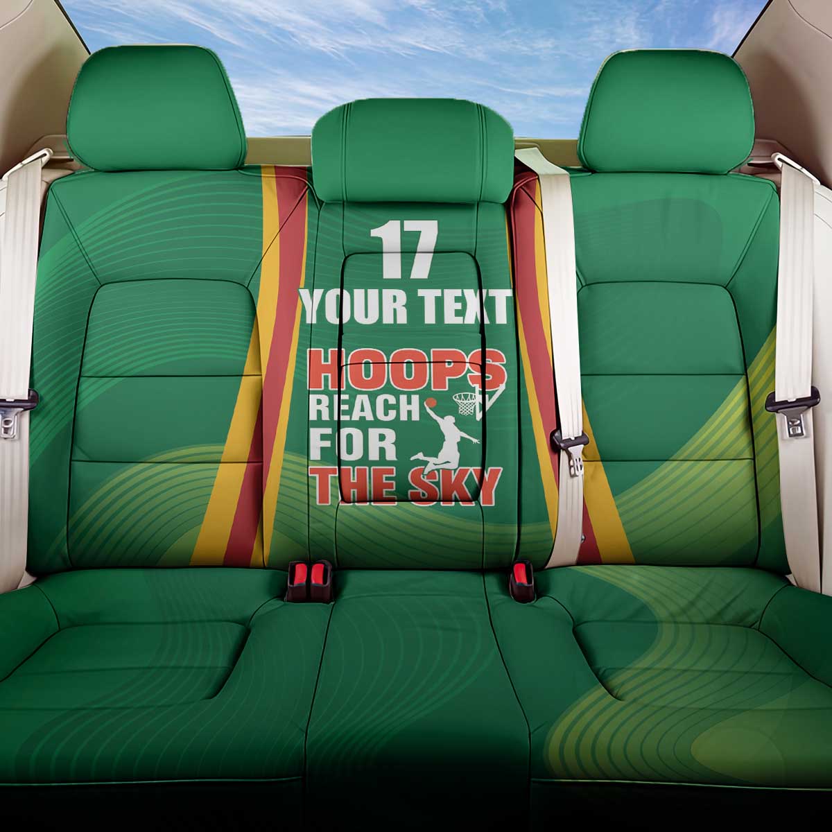 Custom Lithuania Basketball Back Car Seat Cover Hoops Reach For the Sky
