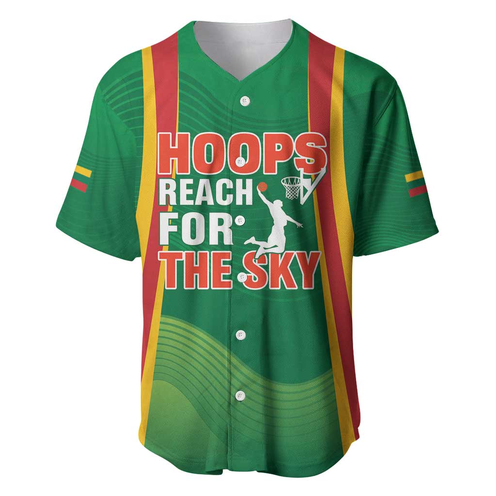 Custom Lithuania Basketball Baseball Jersey Hoops Reach For the Sky