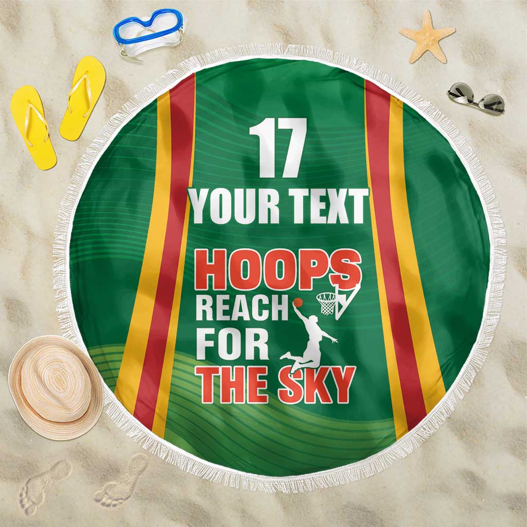 Custom Lithuania Basketball Beach Blanket Hoops Reach For the Sky