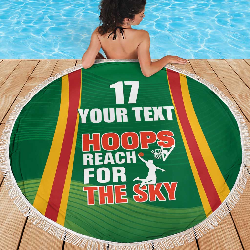 Custom Lithuania Basketball Beach Blanket Hoops Reach For the Sky