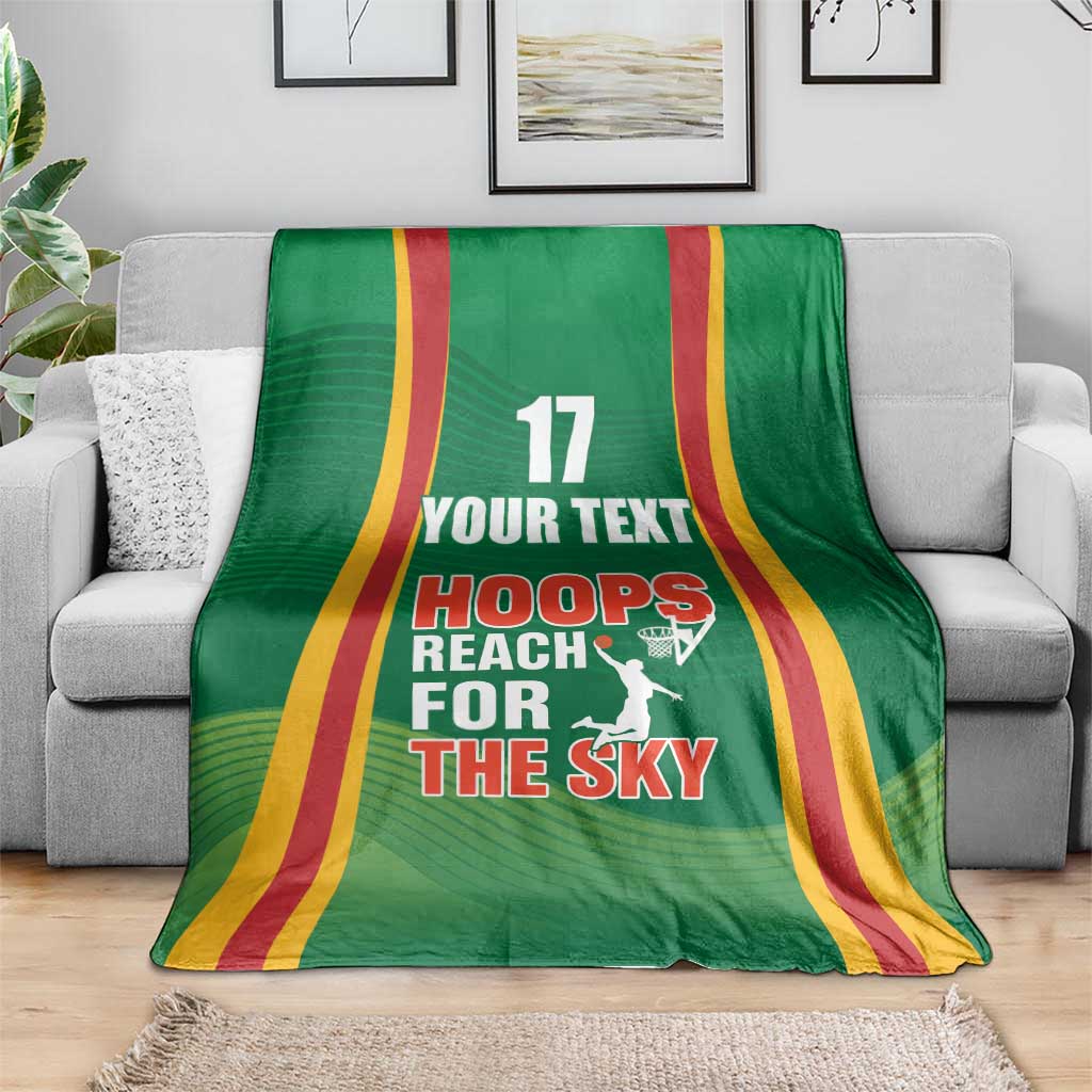 Custom Lithuania Basketball Blanket Hoops Reach For the Sky