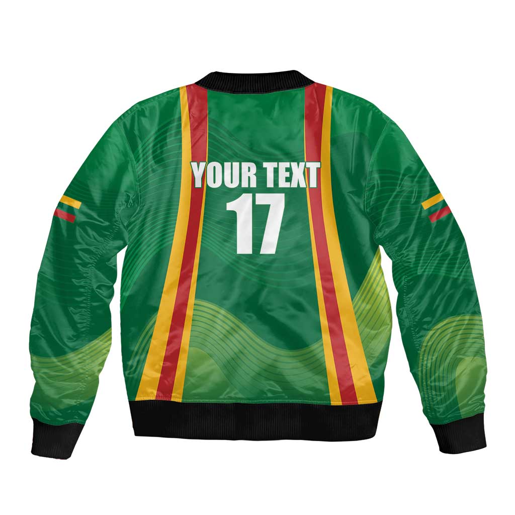 Custom Lithuania Basketball Bomber Jacket Hoops Reach For the Sky