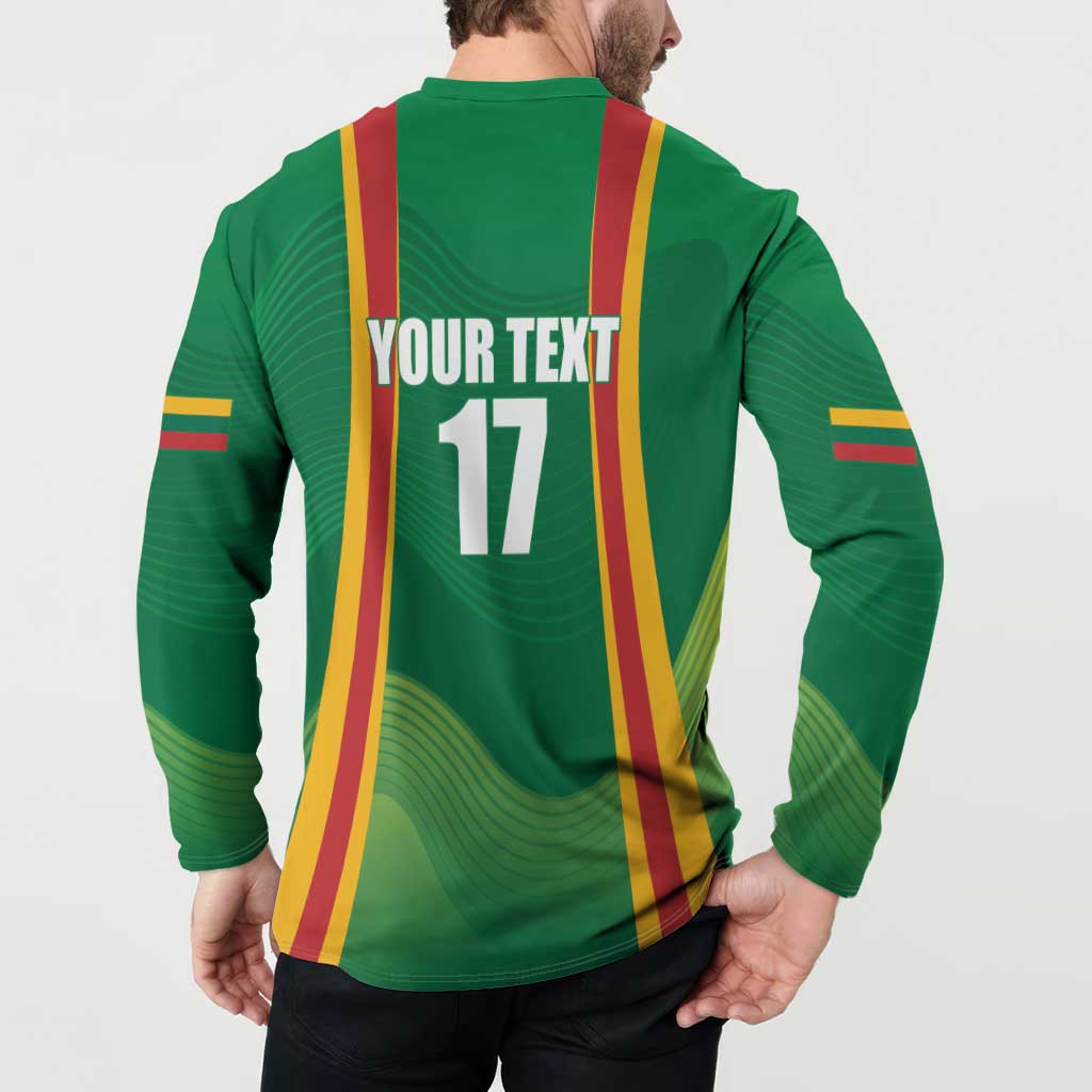 Custom Lithuania Basketball Button Sweatshirt Hoops Reach For the Sky