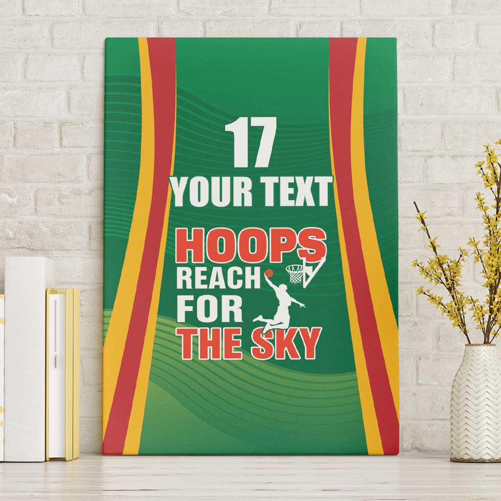 Custom Lithuania Basketball Canvas Wall Art Hoops Reach For the Sky