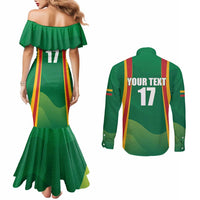 Custom Lithuania Basketball Couples Matching Mermaid Dress and Long Sleeve Button Shirt Hoops Reach For the Sky