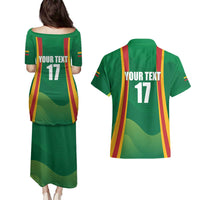 Custom Lithuania Basketball Couples Matching Puletasi and Hawaiian Shirt Hoops Reach For the Sky
