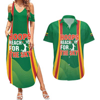 Custom Lithuania Basketball Couples Matching Summer Maxi Dress and Hawaiian Shirt Hoops Reach For the Sky