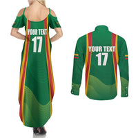 Custom Lithuania Basketball Couples Matching Summer Maxi Dress and Long Sleeve Button Shirt Hoops Reach For the Sky
