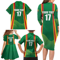 Custom Lithuania Basketball Family Matching Long Sleeve Bodycon Dress and Hawaiian Shirt Hoops Reach For the Sky