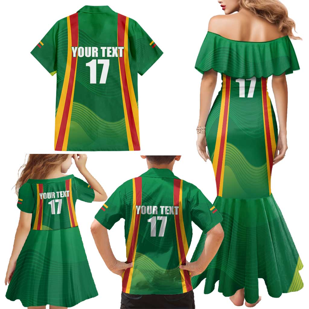 Custom Lithuania Basketball Family Matching Mermaid Dress and Hawaiian Shirt Hoops Reach For the Sky