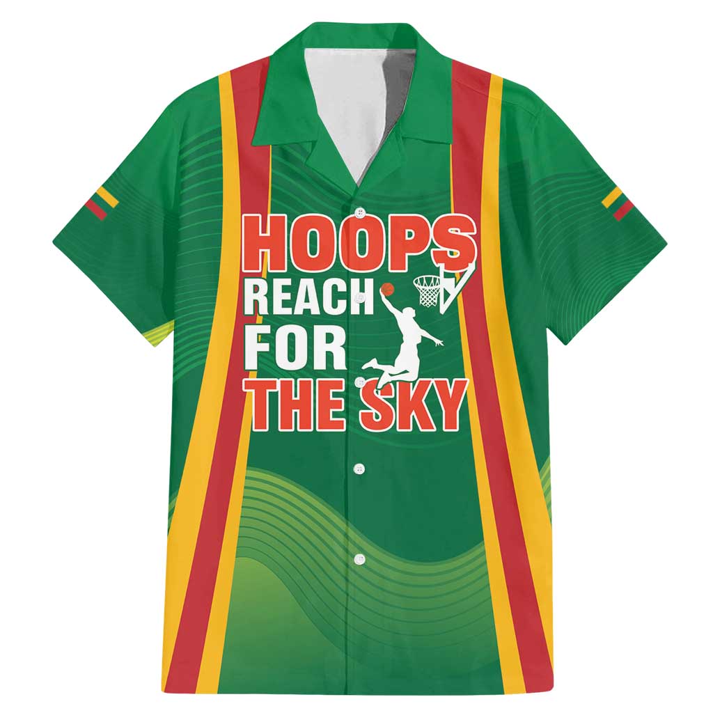 Custom Lithuania Basketball Family Matching Mermaid Dress and Hawaiian Shirt Hoops Reach For the Sky