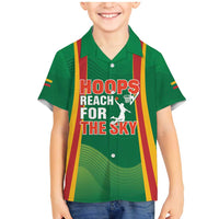 Custom Lithuania Basketball Family Matching Mermaid Dress and Hawaiian Shirt Hoops Reach For the Sky