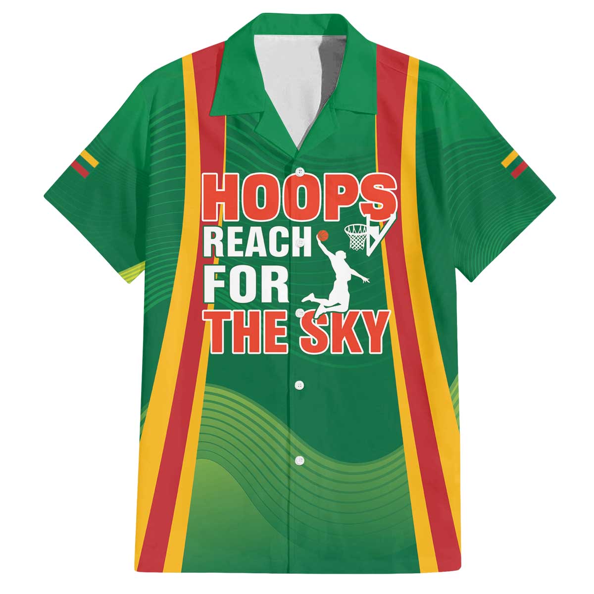 Custom Lithuania Basketball Family Matching Off The Shoulder Long Sleeve Dress and Hawaiian Shirt Hoops Reach For the Sky