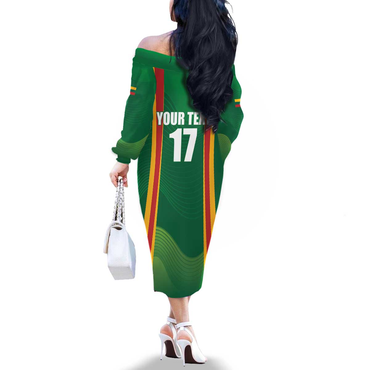 Custom Lithuania Basketball Family Matching Off The Shoulder Long Sleeve Dress and Hawaiian Shirt Hoops Reach For the Sky
