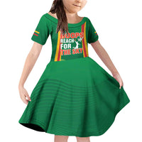 Custom Lithuania Basketball Family Matching Off Shoulder Short Dress and Hawaiian Shirt Hoops Reach For the Sky