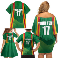 Custom Lithuania Basketball Family Matching Off Shoulder Short Dress and Hawaiian Shirt Hoops Reach For the Sky