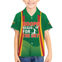 Custom Lithuania Basketball Family Matching Off Shoulder Short Dress and Hawaiian Shirt Hoops Reach For the Sky