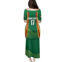 Custom Lithuania Basketball Family Matching Puletasi and Hawaiian Shirt Hoops Reach For the Sky