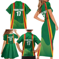 Custom Lithuania Basketball Family Matching Short Sleeve Bodycon Dress and Hawaiian Shirt Hoops Reach For the Sky