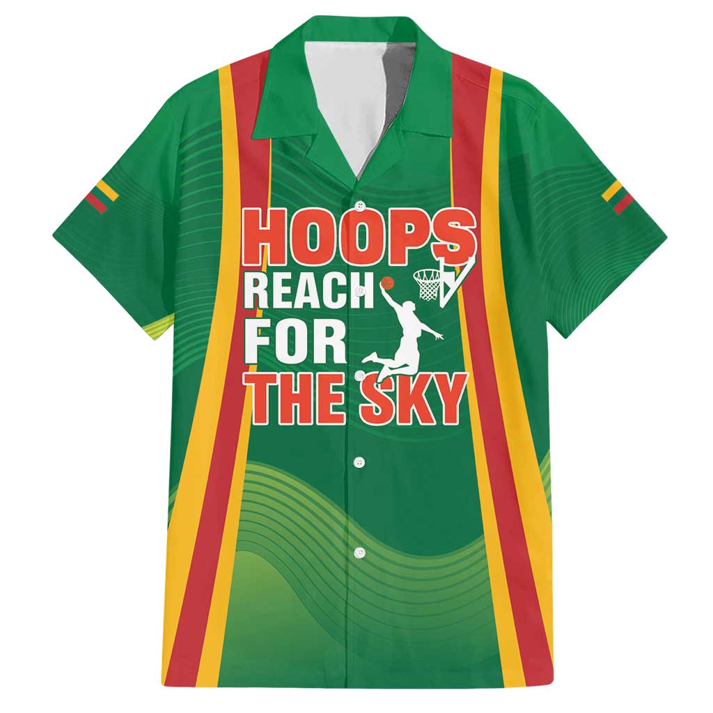 Custom Lithuania Basketball Family Matching Short Sleeve Bodycon Dress and Hawaiian Shirt Hoops Reach For the Sky