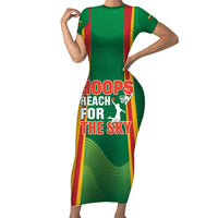 Custom Lithuania Basketball Family Matching Short Sleeve Bodycon Dress and Hawaiian Shirt Hoops Reach For the Sky