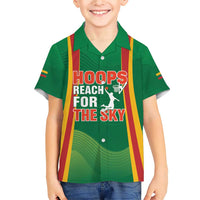 Custom Lithuania Basketball Family Matching Short Sleeve Bodycon Dress and Hawaiian Shirt Hoops Reach For the Sky