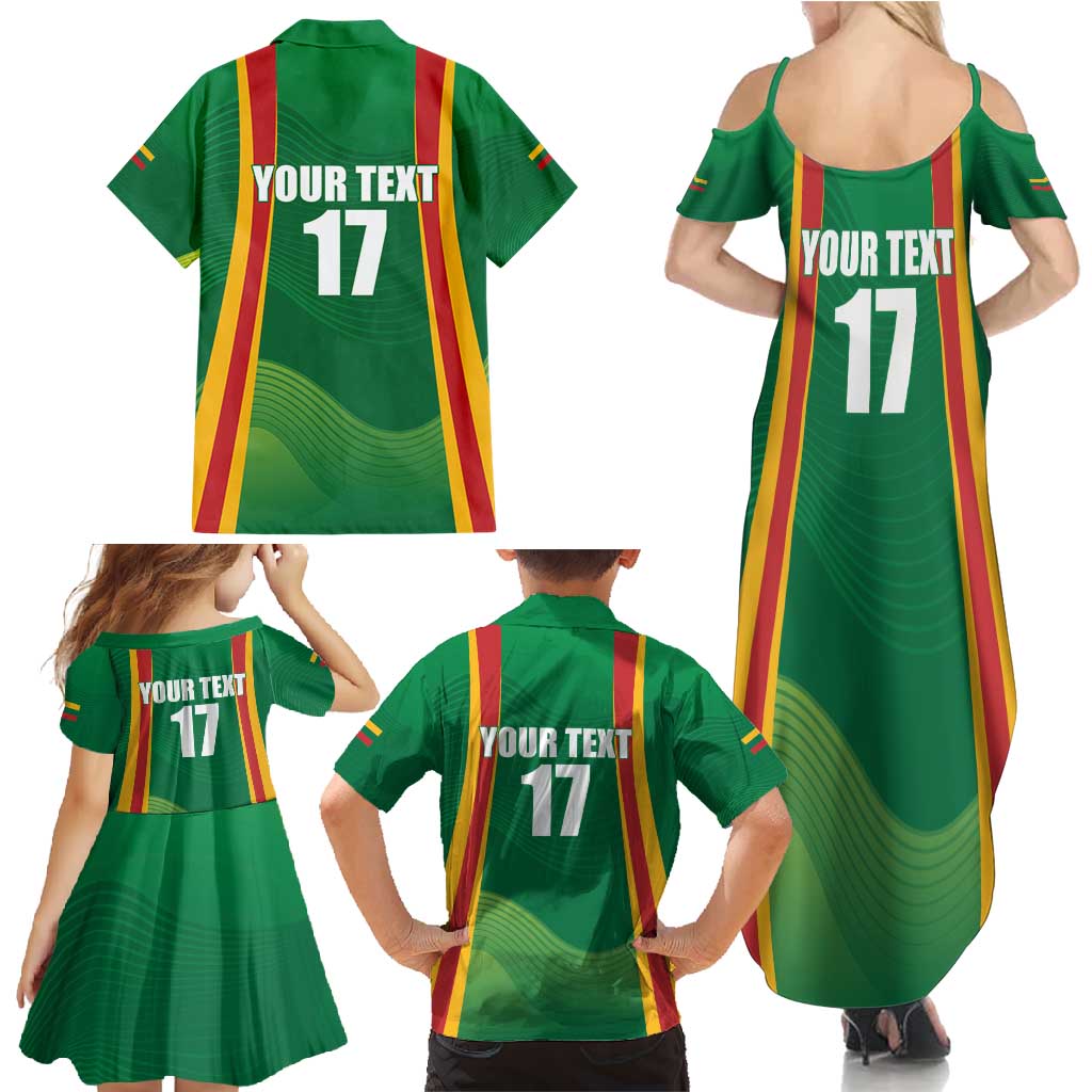 Custom Lithuania Basketball Family Matching Summer Maxi Dress and Hawaiian Shirt Hoops Reach For the Sky