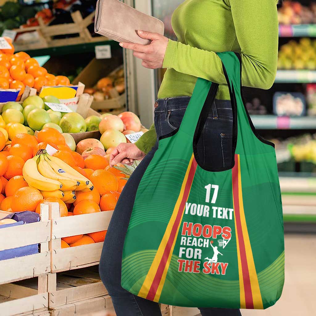 Custom Lithuania Basketball Grocery Bag Hoops Reach For the Sky