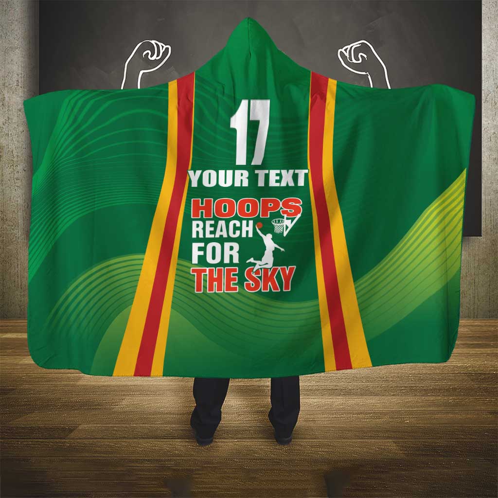 Custom Lithuania Basketball Hooded Blanket Hoops Reach For the Sky