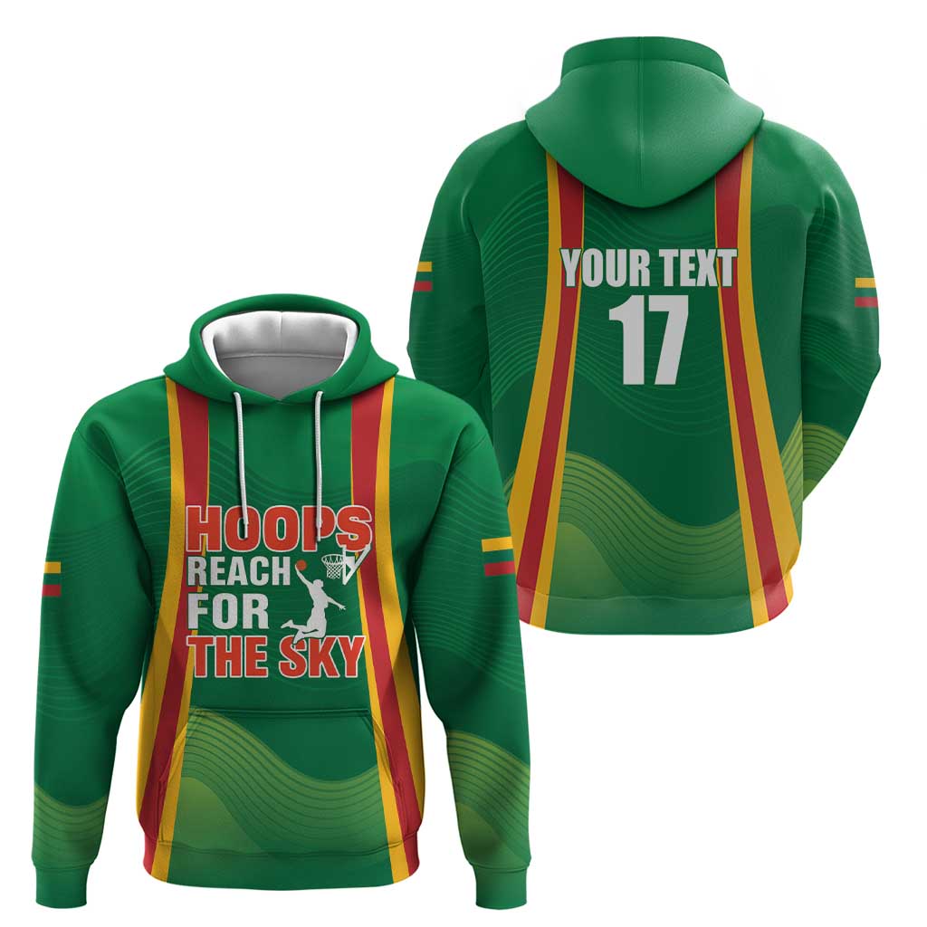 Custom Lithuania Basketball Hoodie Hoops Reach For the Sky