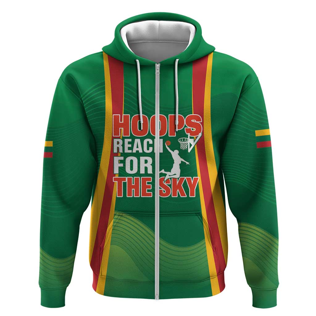 Custom Lithuania Basketball Hoodie Hoops Reach For the Sky