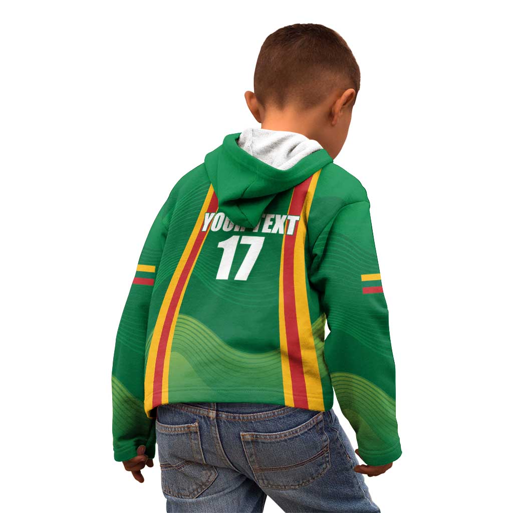 Custom Lithuania Basketball Kid Hoodie Hoops Reach For the Sky