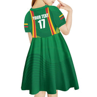 Custom Lithuania Basketball Kid Short Sleeve Dress Hoops Reach For the Sky