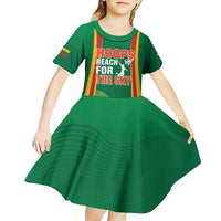 Custom Lithuania Basketball Kid Short Sleeve Dress Hoops Reach For the Sky