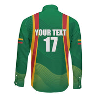 Custom Lithuania Basketball Long Sleeve Button Shirt Hoops Reach For the Sky