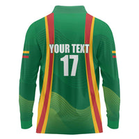 Custom Lithuania Basketball Long Sleeve Polo Shirt Hoops Reach For the Sky