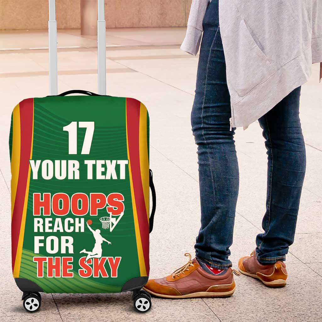 Custom Lithuania Basketball Luggage Cover Hoops Reach For the Sky