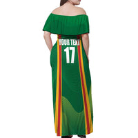 Custom Lithuania Basketball Off Shoulder Maxi Dress Hoops Reach For the Sky