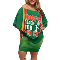 Custom Lithuania Basketball Off Shoulder Short Dress Hoops Reach For the Sky