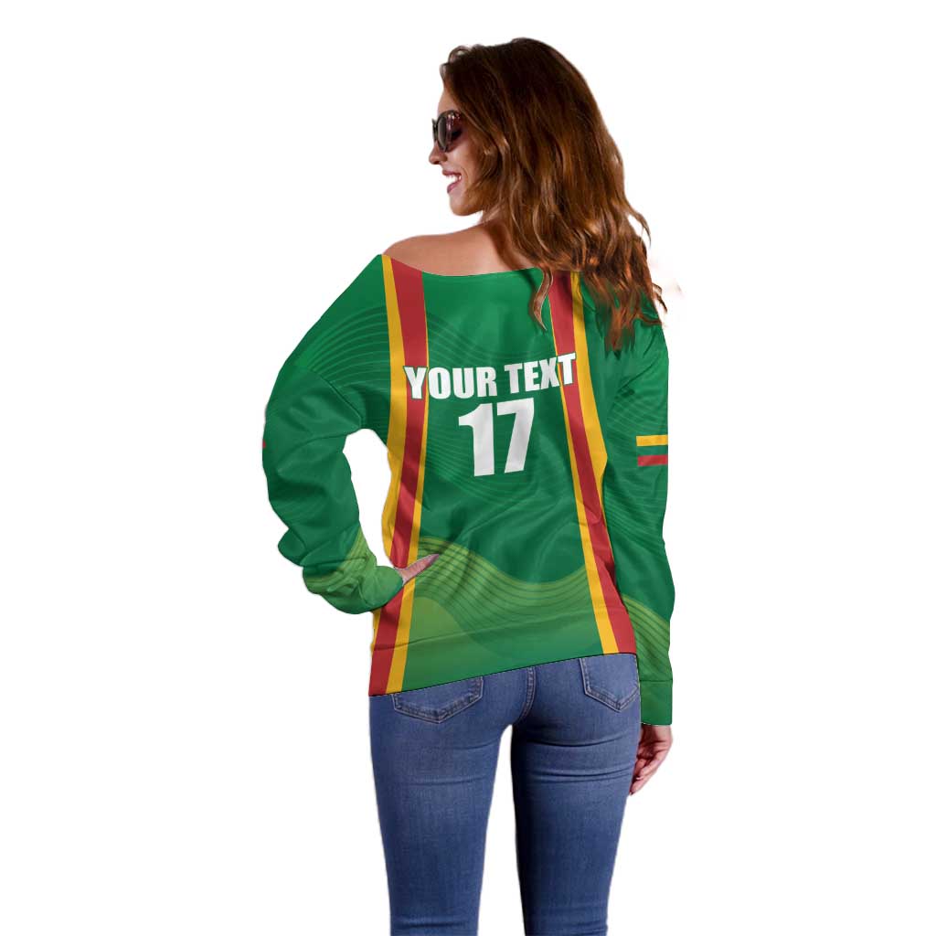 Custom Lithuania Basketball Off Shoulder Sweater Hoops Reach For the Sky