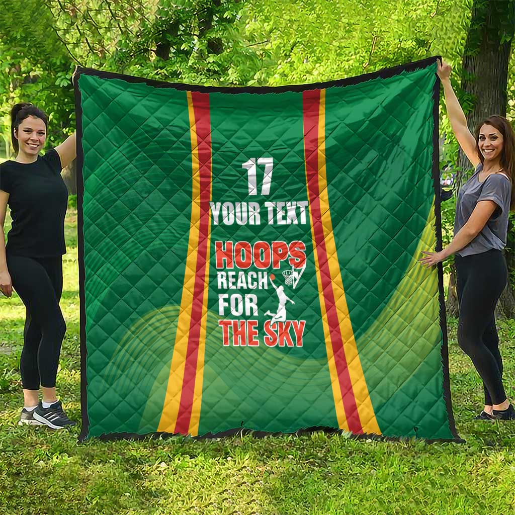 Custom Lithuania Basketball Quilt Hoops Reach For the Sky