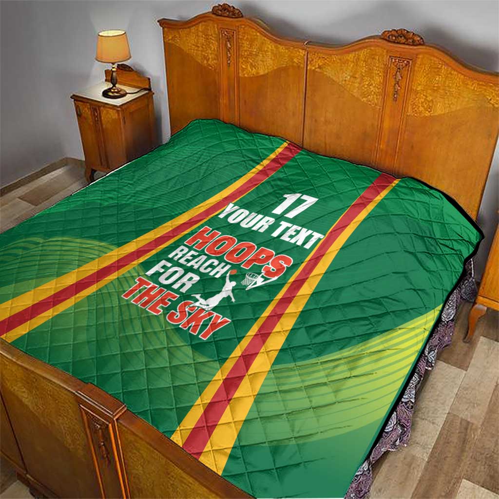 Custom Lithuania Basketball Quilt Hoops Reach For the Sky