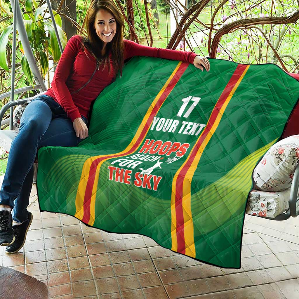 Custom Lithuania Basketball Quilt Hoops Reach For the Sky