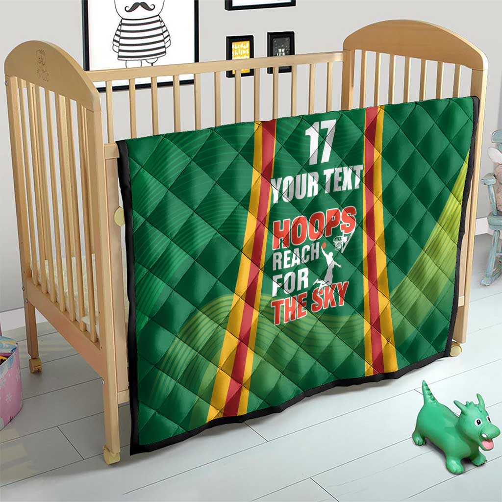 Custom Lithuania Basketball Quilt Hoops Reach For the Sky