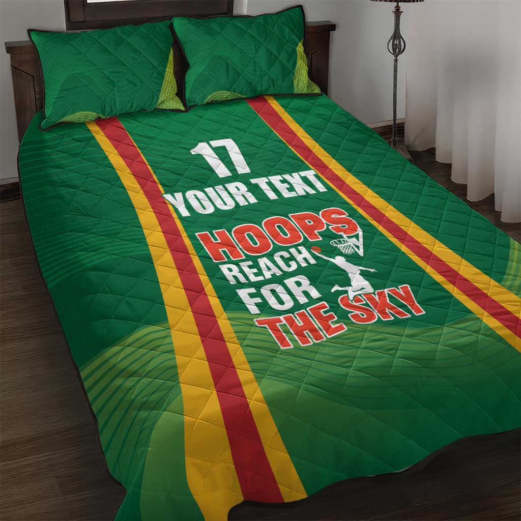 Custom Lithuania Basketball Quilt Bed Set Hoops Reach For the Sky