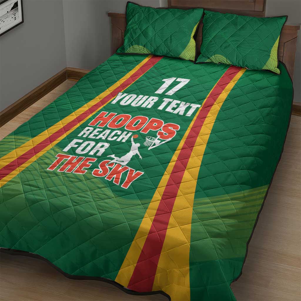 Custom Lithuania Basketball Quilt Bed Set Hoops Reach For the Sky