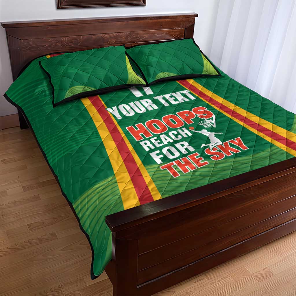 Custom Lithuania Basketball Quilt Bed Set Hoops Reach For the Sky